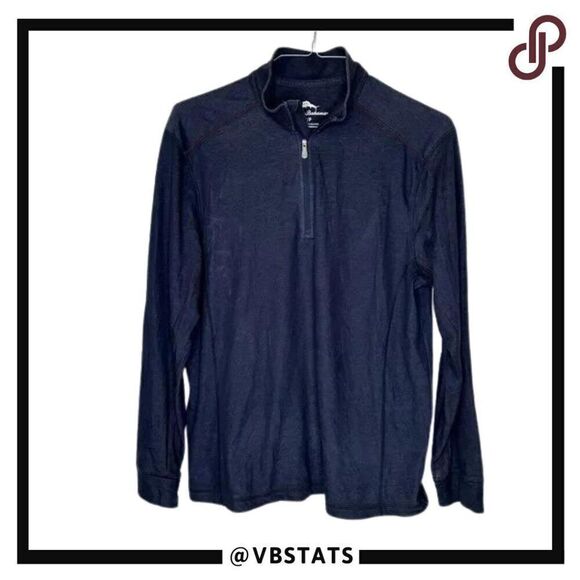Tommy Bahama Small 1/4 Zip Navy Top - Picture 1 of 6